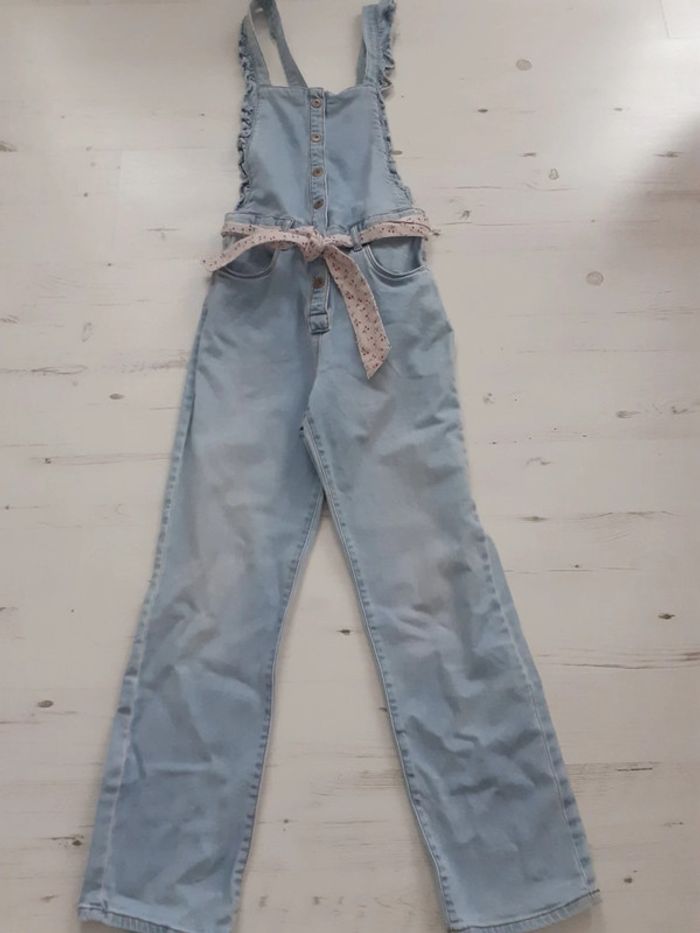 Salopette fille en jean bleu volant 12 ans Vertbaudet - photo numéro 2