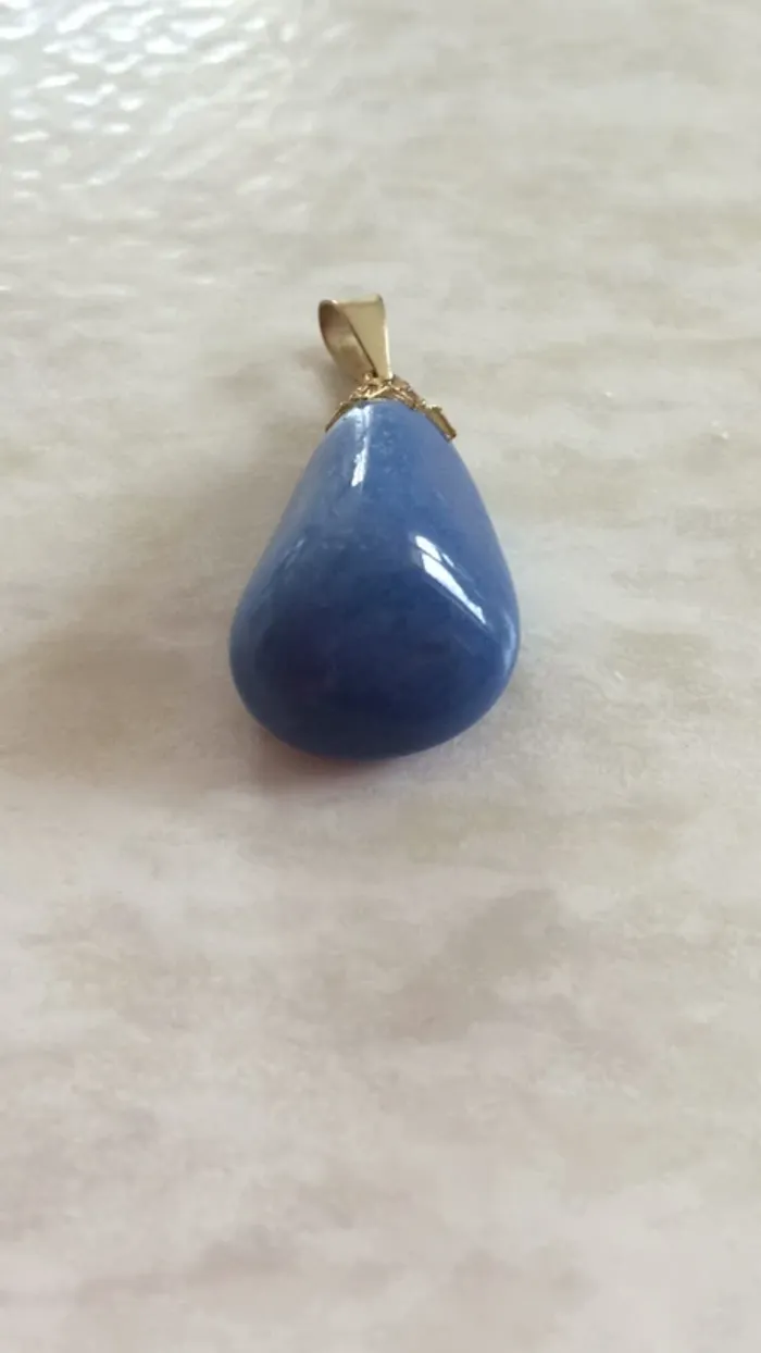 Pendentif pierre semi précieuse Agathe bleue - photo numéro 3