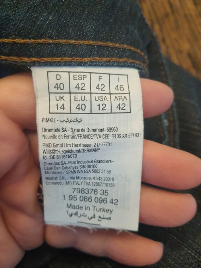 Jolie Jeans 7/8ème marine Pinkie fr 42 eu 40 - photo numéro 17