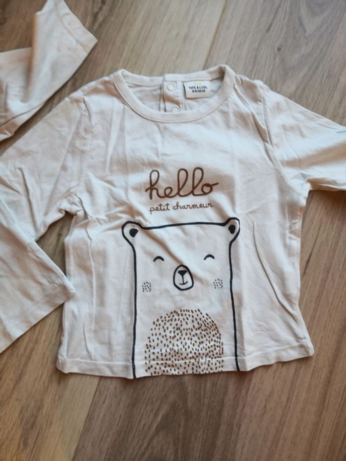 Lot de 2 t-shirts manche longue Tao 18 mois - photo numéro 3