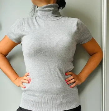 TEE shirt pull manches courtes col roulé
