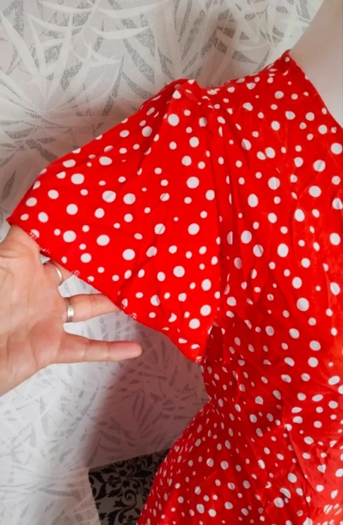 Jolie robe à pois d'été femme neuve taille 36 38 S M - photo numéro 5