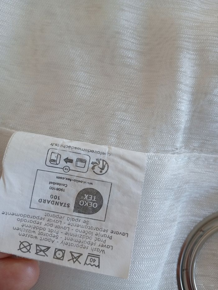 Rideau/ Voilage blanc. Voile Curtain - photo numéro 8