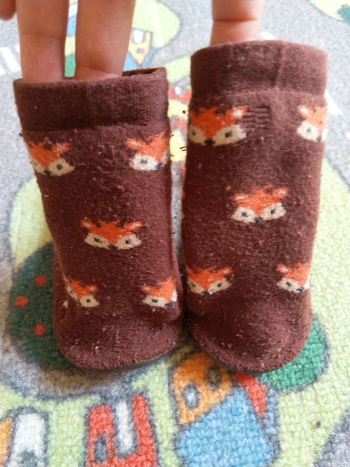 Chaussons chaussettes antidérapantes pointure 27-28 theme renard - photo numéro 2