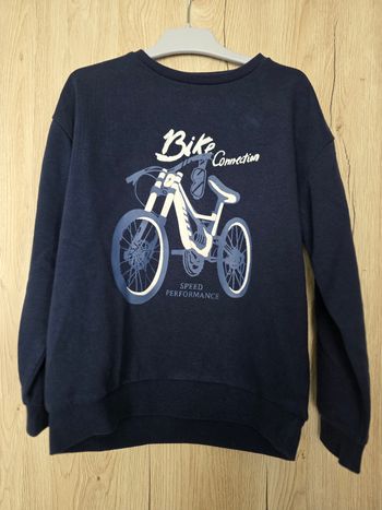PULL GARÇON 👦 MOTIF VÉLO 🚲  BLEU MARINE 6/7 ANS MARQUE TEX