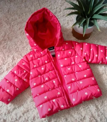 Doudoune rose & coeurs Kiabi 12mois
