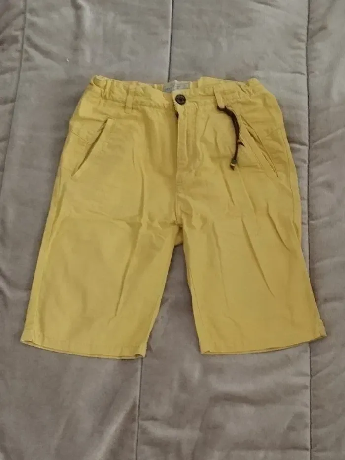 Pantacourt short Zara jaune moutarde garçon 10 ans - photo numéro 6