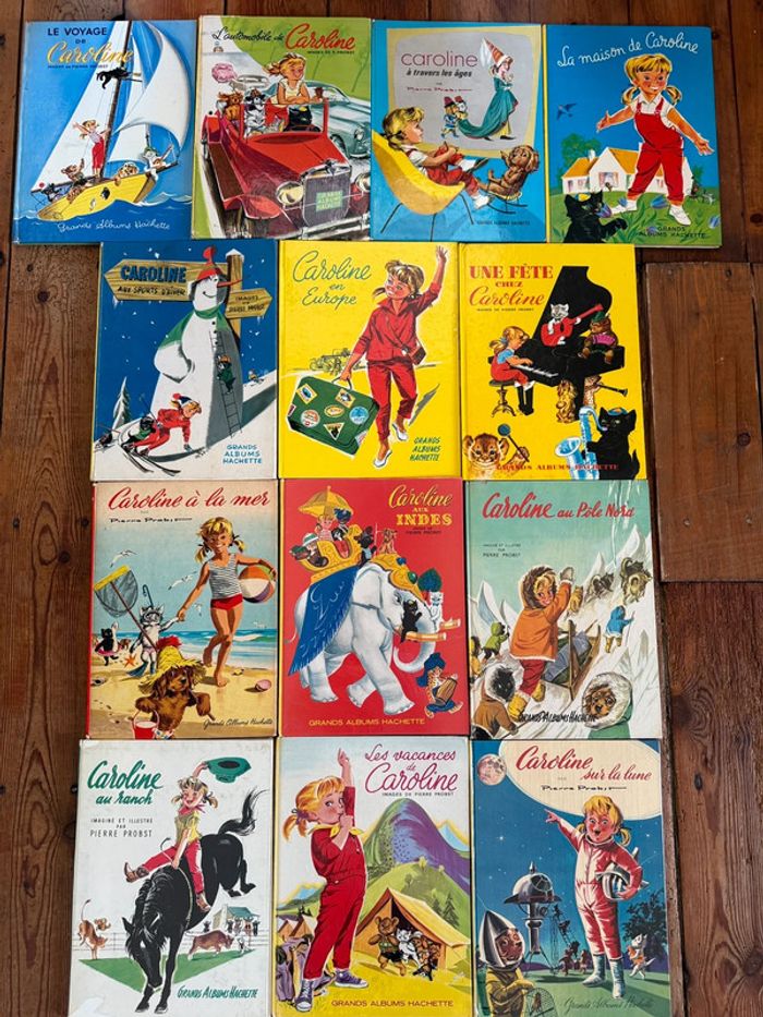Lot de 13 livres Caroline anciens TBE - Grands albums Hachette Pierre Probst couleurs