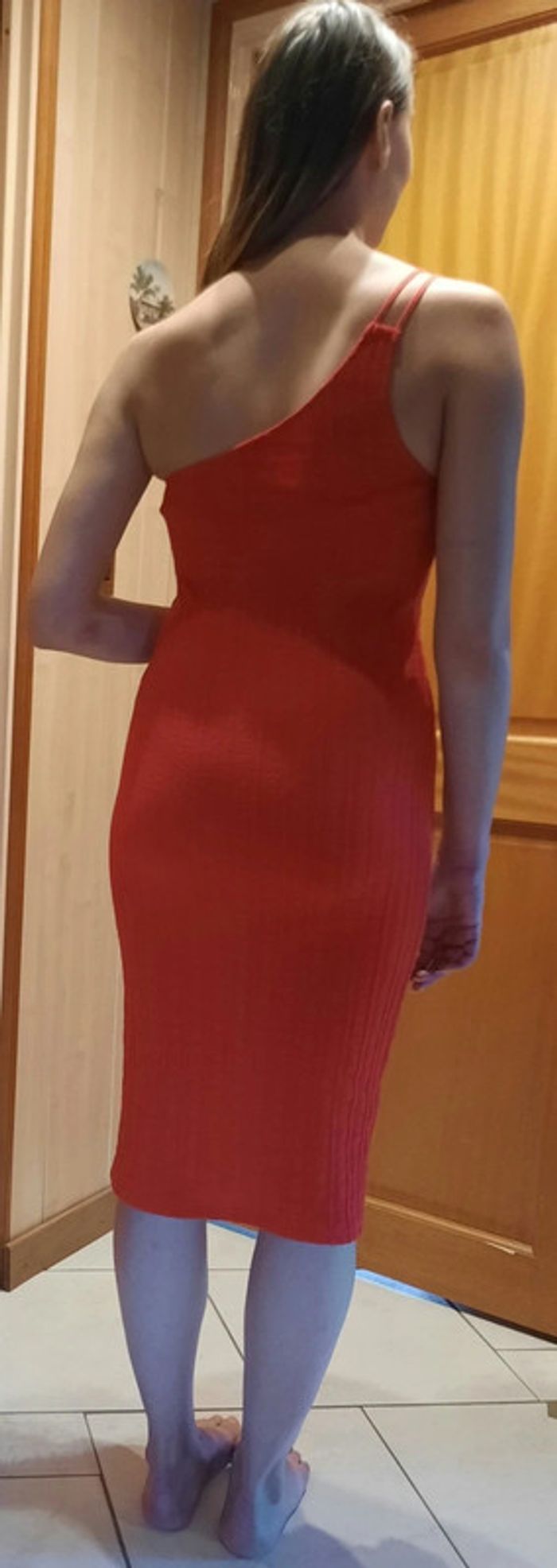 Robe longue rouge Zara M - photo numéro 3