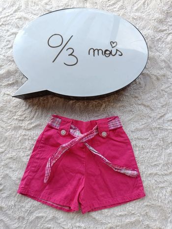 Short avec ceinture Fille 0/3 mois 100% coton