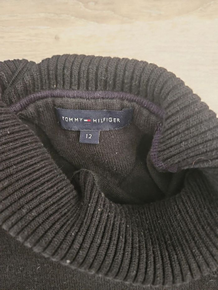 Pull col roulé noir tommy hilfiger T 12 ans - photo numéro 2