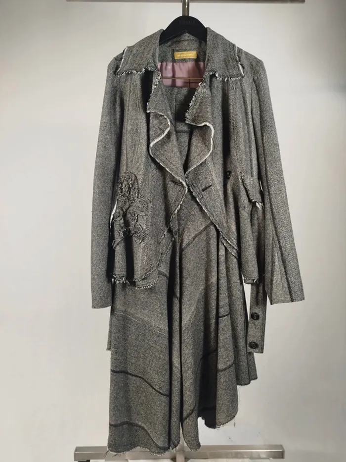 Ensemble veste + jupe en laine Gris Jupe asymétrique | Helena Sorel - A834 - photo numéro 6