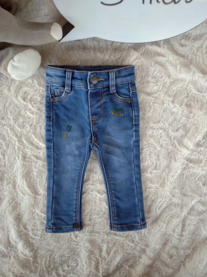 Pantalon jeans slim Garçon 3 mois Fun Mini champion Graine de champion Tape à l'oeil - photo numéro 2