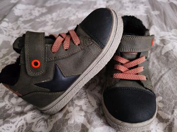 Bottines garçon chaudes 25 Prox kaki noir orange