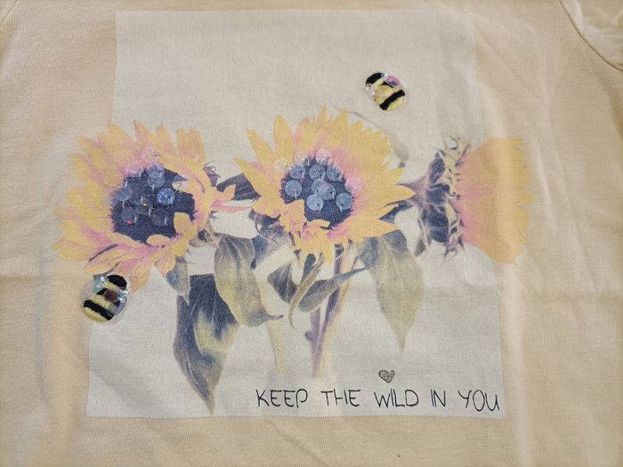 Tee-shirt jaune motif tournesols 5-6 ans🌻palomino - photo numéro 3