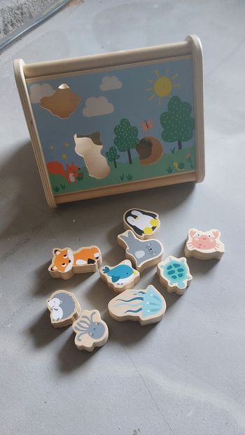 Jeu en bois animaux à encastrer Vertbaudet