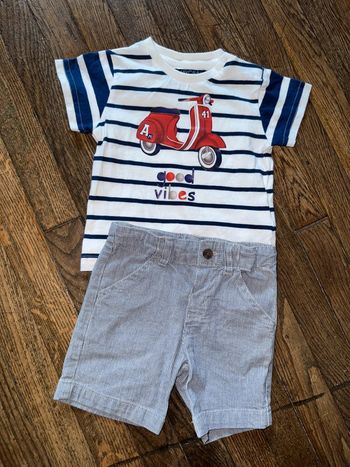 T-shirt mayoral et short Bout’chou 6 mois