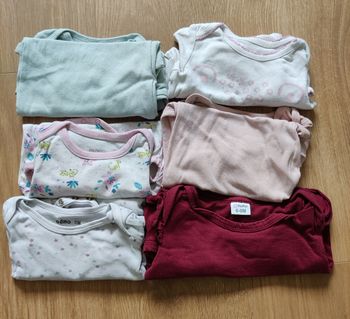 Lot bodies fille manches longues 12 mois