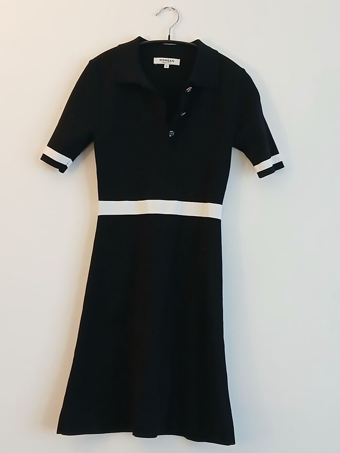 Petite robe noire polo style patineuse Morgan - photo numéro 2