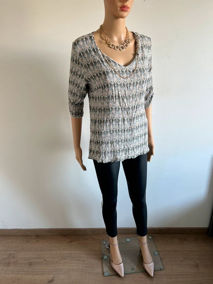 Blouse imprimée à manches courtes Armand Thiery taille 36 bon état - photo numéro 4