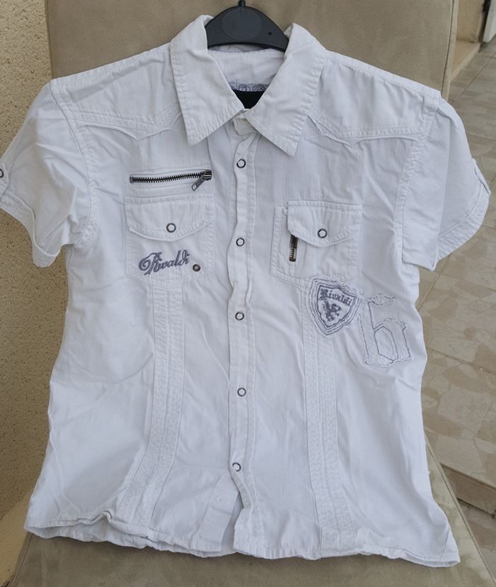 Chemise blanche manche courte Rivaldi taille 14 ans