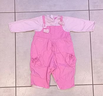 Salopette fille manches longues - 12 mois
