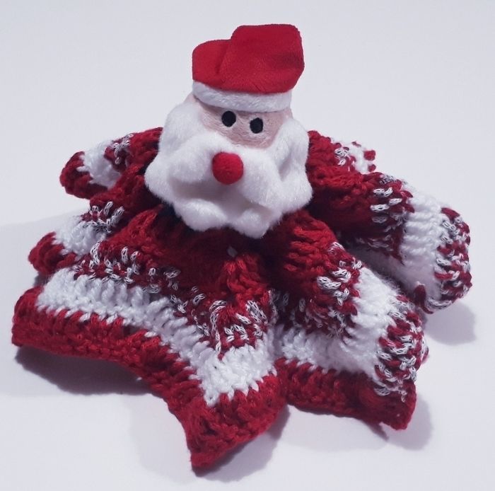 Jouet peluche doudou père noël fait main crochet bébé naissance - photo numéro 2