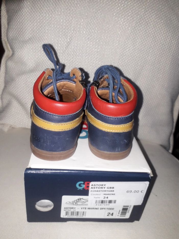 GBB chaussures montantes bleu jaune rouge cuir pointure 24 - photo numéro 4