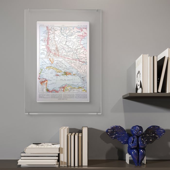 Imprimée en 1903, Le Canada anglais et colonies anglaises, Vintage Authentique (cadre non inclus )