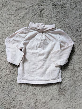 Sous-pull Kiabi 9 mois – rose pâle – coton stretch – très bon état