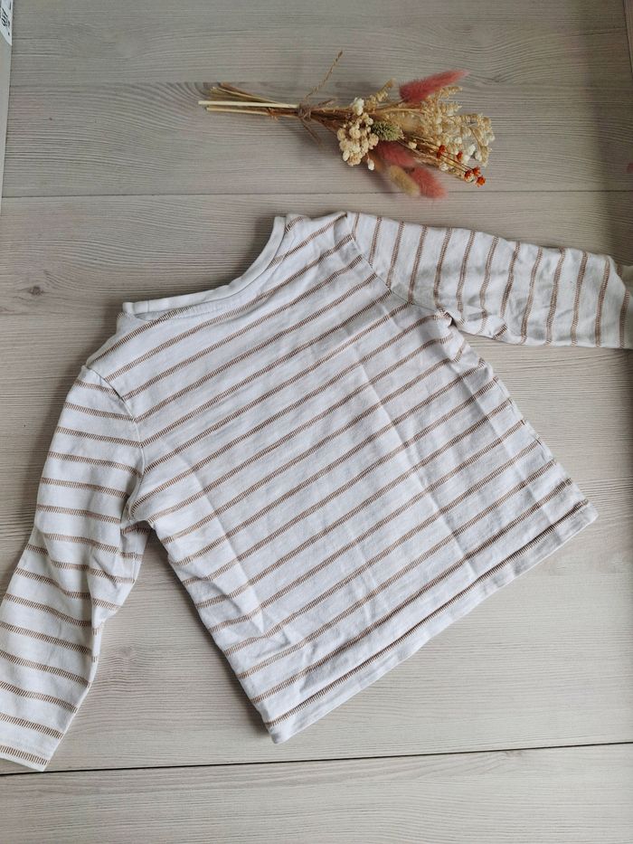 T-shirt manches blanc marron longues Sergent Major 3 ans - photo numéro 5