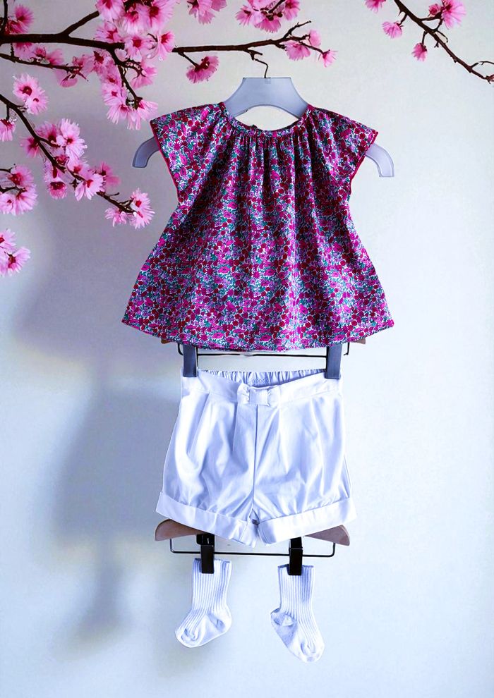 JACADI - 7P BÉBÉ FILLE IMPRIMÉ LIBERTY, VOLANTS & TEINTES LUMINEUSES 6M - photo numéro 3
