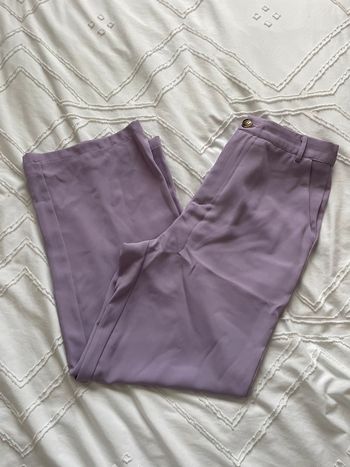 pantalon fluide jambes larges violet