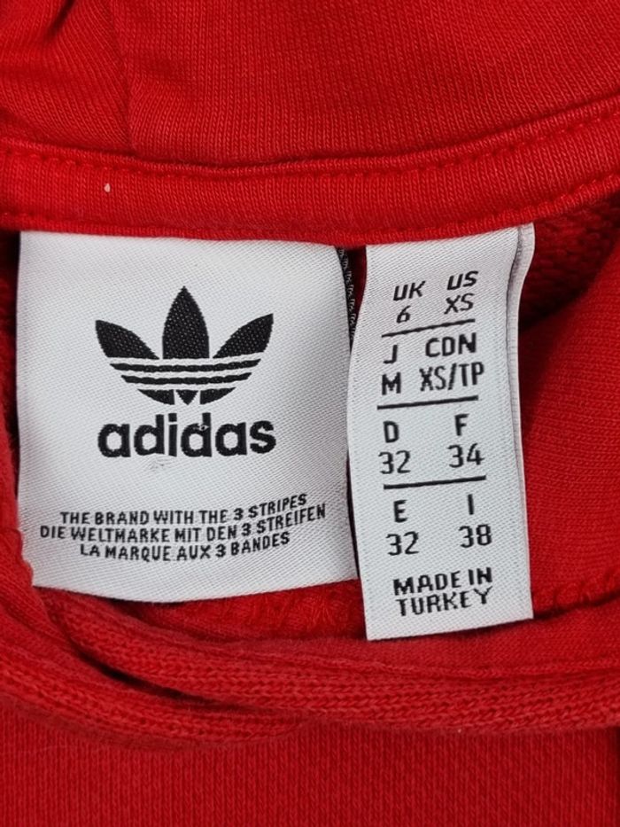 Pull crop top à capuche Adidas – Taille XS Femme (mesures en photos) - photo numéro 6