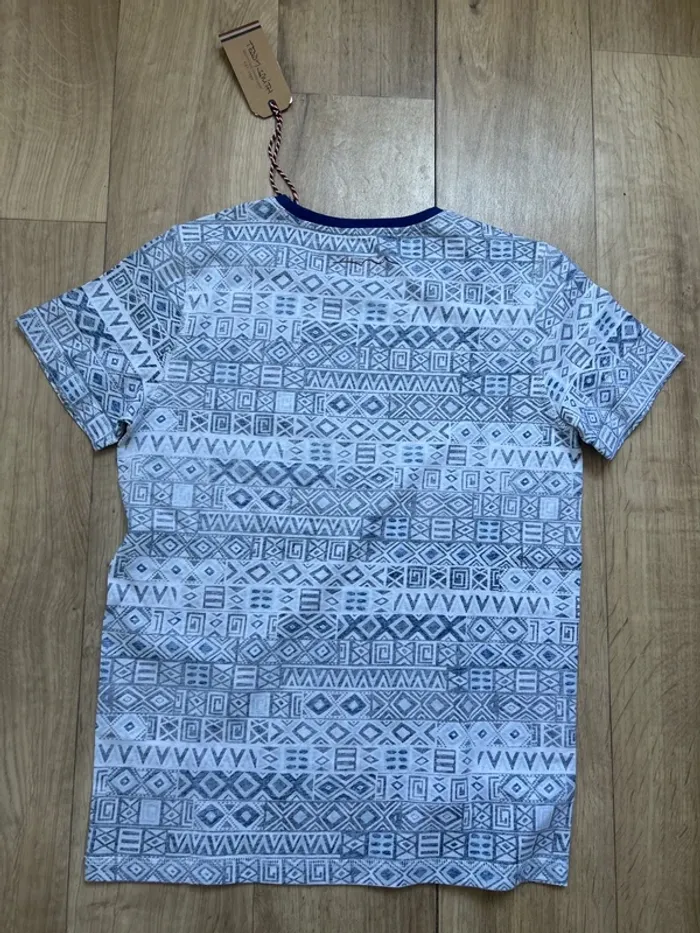T-shirt tribal Teddy Smith blanc bleu 14ans - photo numéro 4