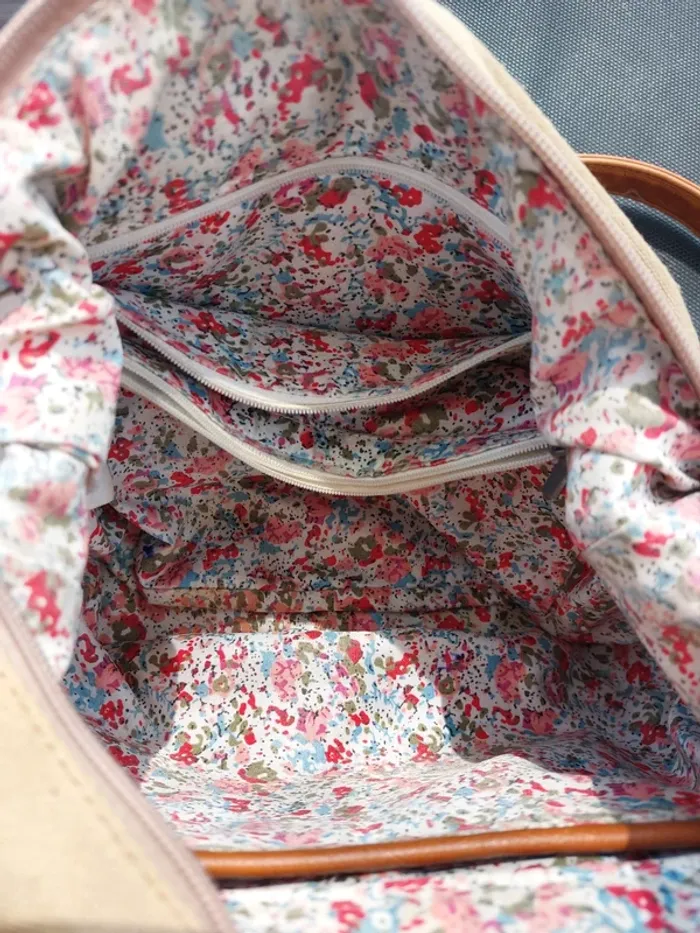 Sac Mandoline en toile, moutarde, légèrement pailleté - photo numéro 4