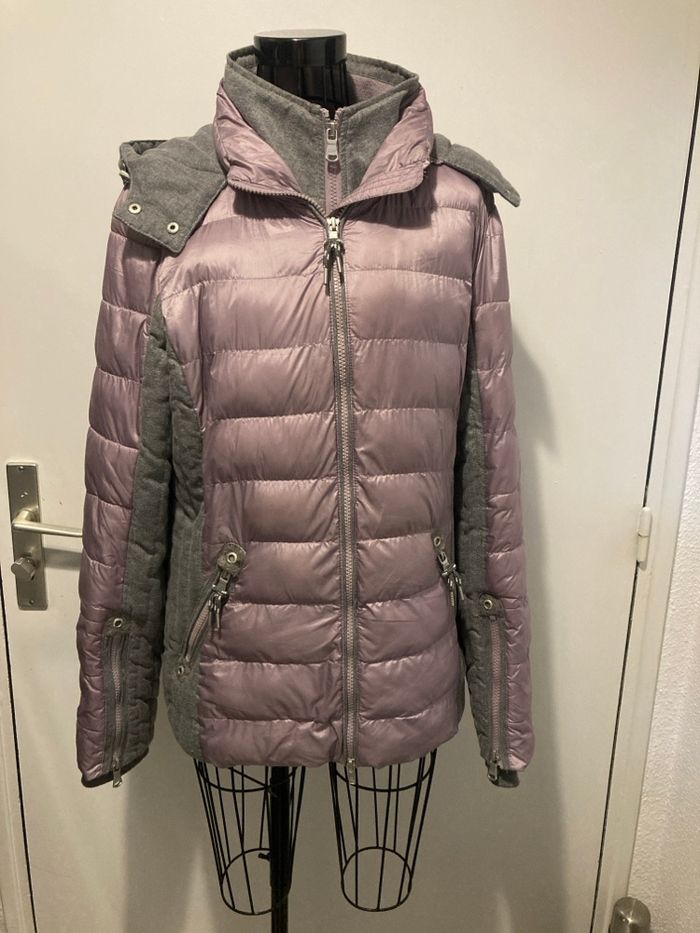 Veste matelassée Cecil , coloris prune et gris.