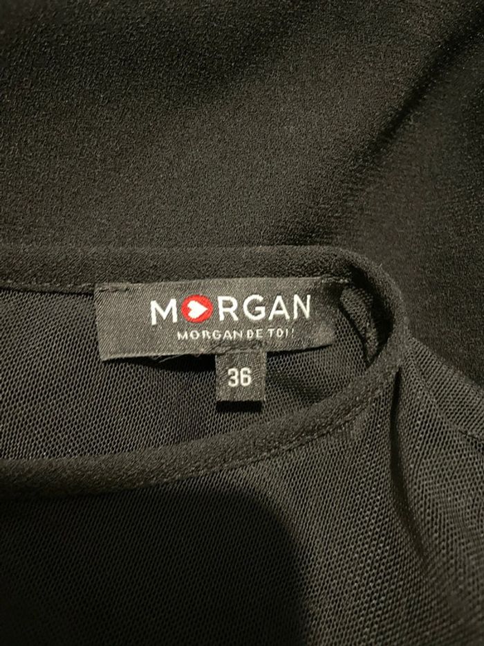Combinaison short Combishort noir à manches courtes haut dentelle Morgan taille 36 - photo numéro 8