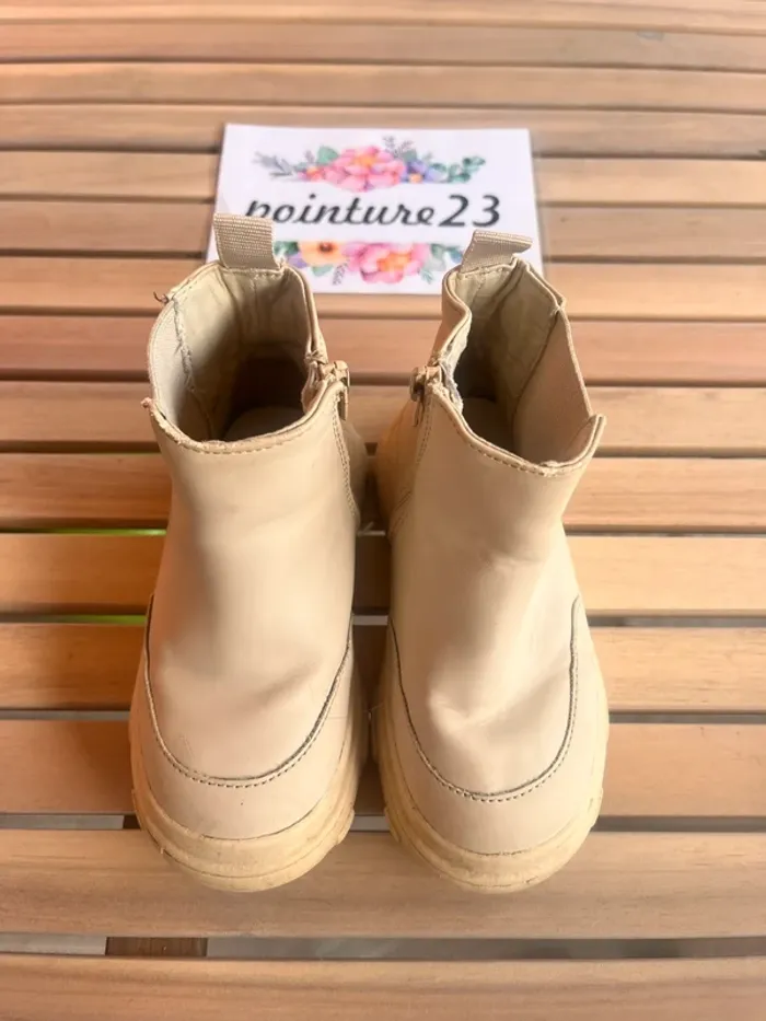 Bottines beige Zara 23 - photo numéro 2