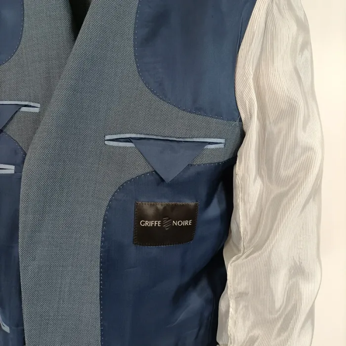 Veste de costume bleue coupe regular Griffe Noire - Taille 50 A476 - photo numéro 14
