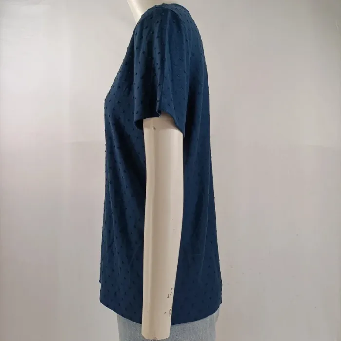 T-shirt bleu marine avec effet pois - Tara Jarmon - taille M - photo numéro 2