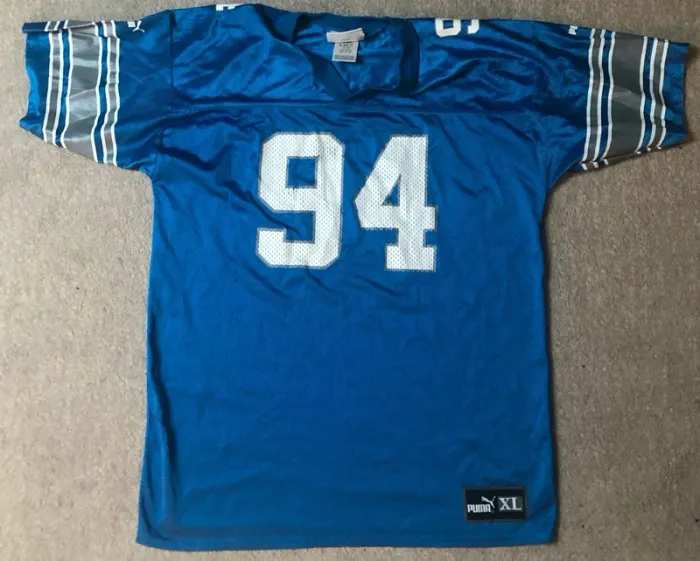 Maillot NFL jersey Elliss Detroit Lions Vintage Puma Mens Small - photo numéro 3
