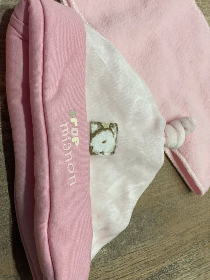 Ensemble bonnet , chausson , moufles, écharpe bébé fille 0/3mois - photo numéro 3