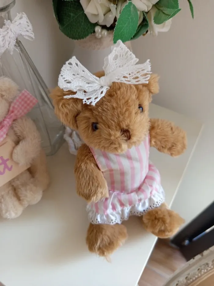 Lot déco oursons shabby pour chambre bébé fille - photo numéro 5