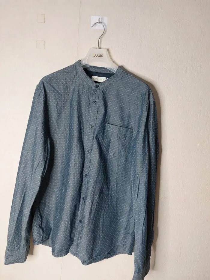 Chemise bleu imprimé pier.one