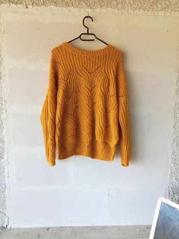 Pull only jaune moutarde femme