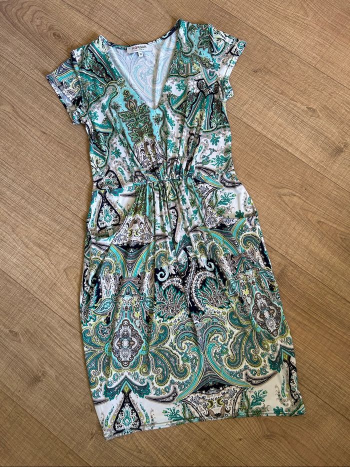 Robe imprimée à manches courtes Morgan taille 36 comme neuve - photo numéro 7