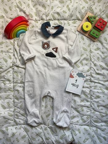 pyjama grenouillère en velours blanc 9 mosi gémo