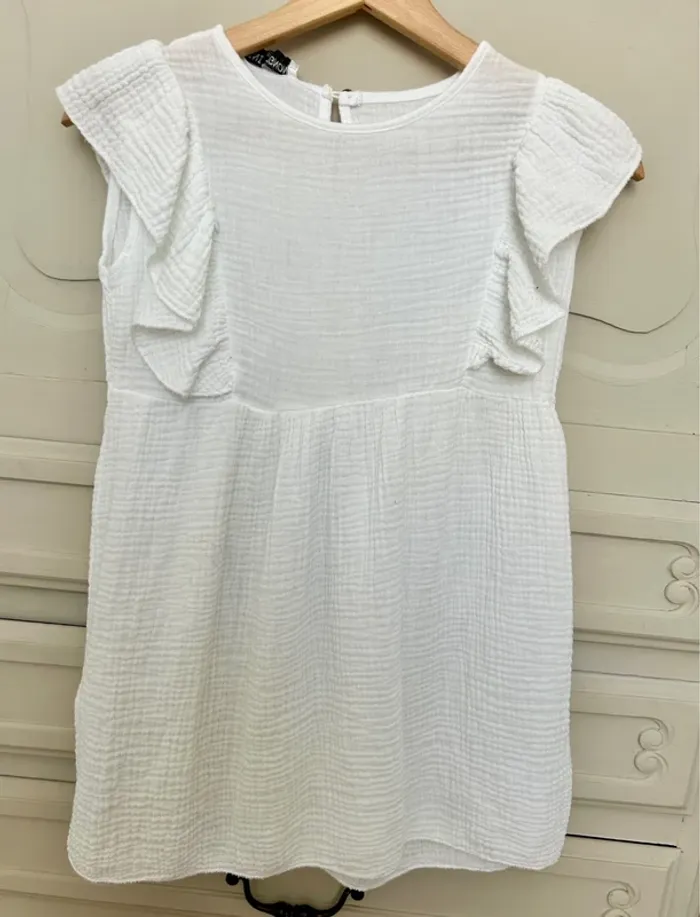 Robe blanche fille 10 ans – gaze de coton – Mini Mignon – neuve avec étiquette - photo numéro 4