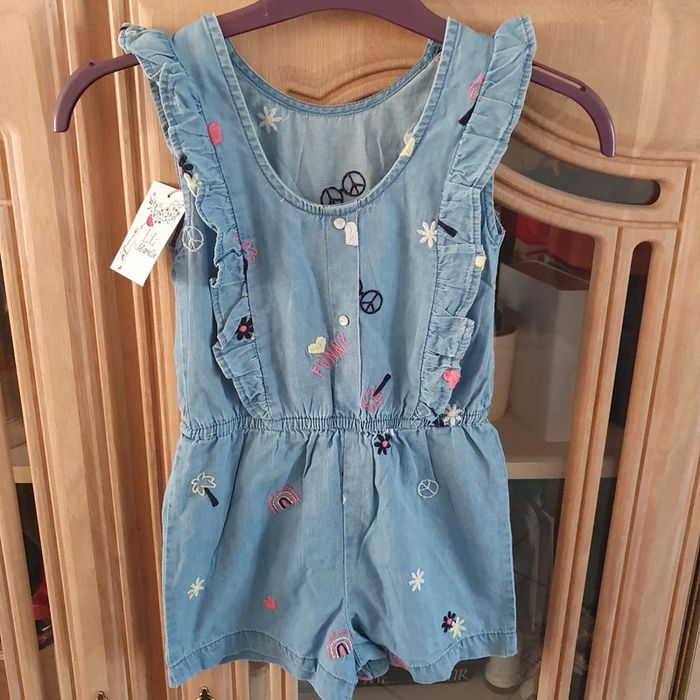 Combi short brodée taille 6 ans Lili Marelle - photo numéro 2